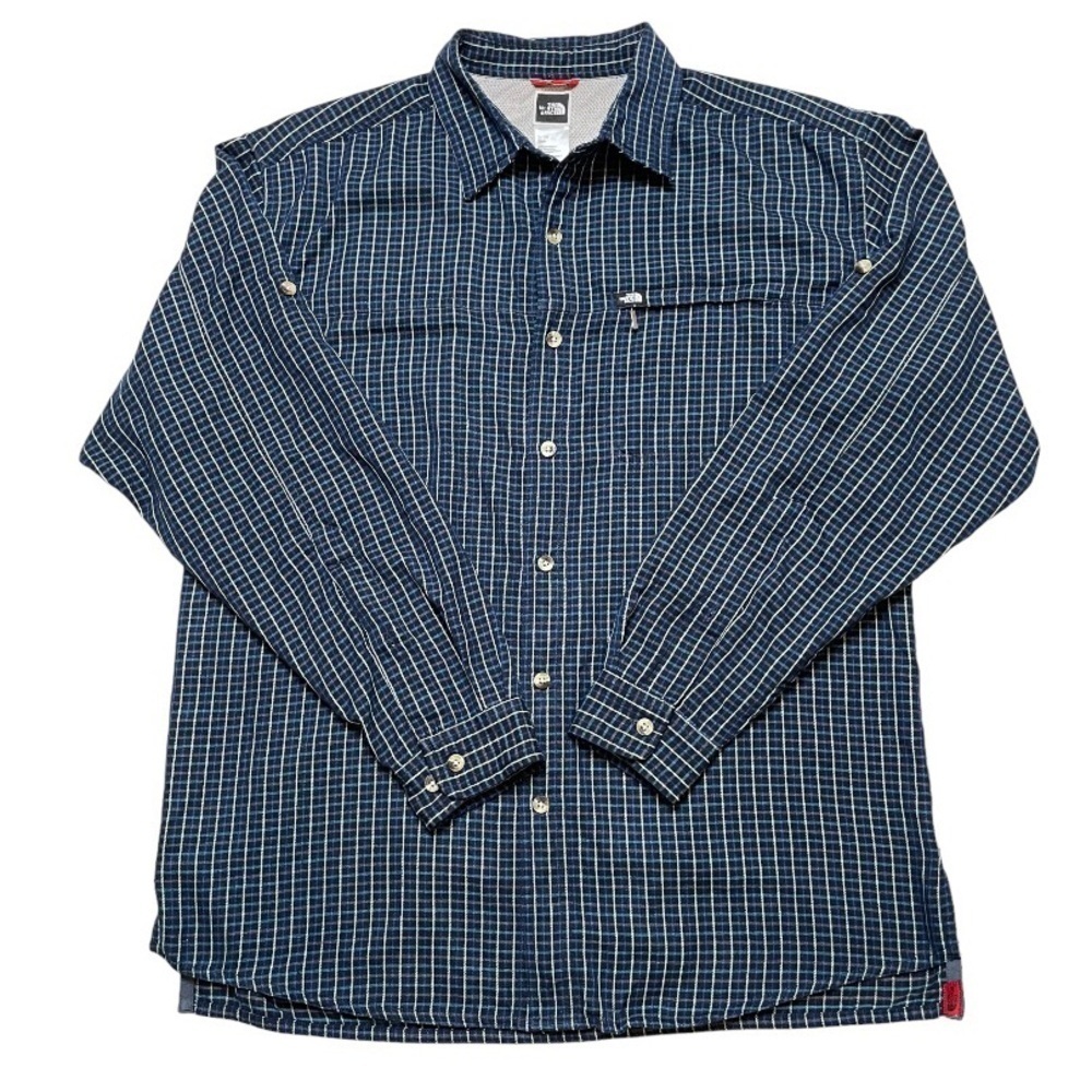 TNF plaid adjustable tab sleeve button up shirt medium